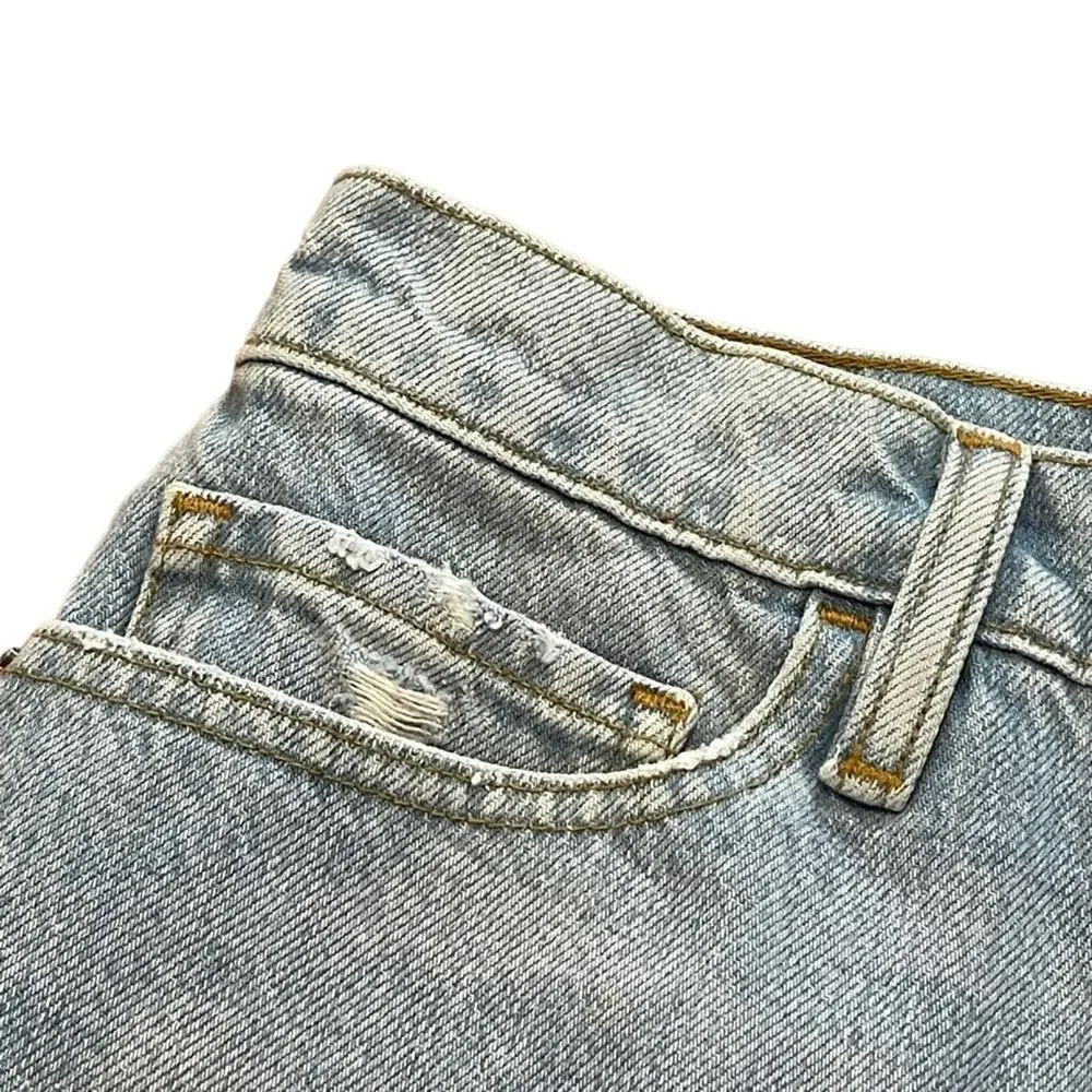 FRAME Le Mini Palmdale Raw Edge Denim Skirt 27